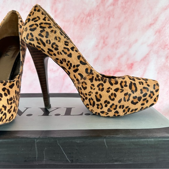 N.Y.L.A Leopard Print Heels Size 38 - Picture 5 of 16